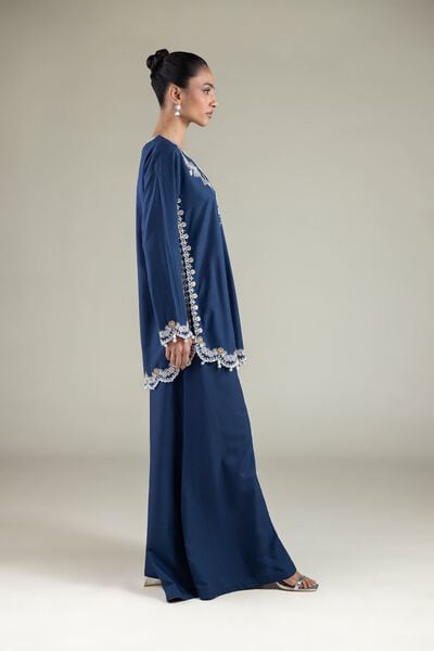 Embroidered | Raw Silk | Relaxed Fit Pants | GBP 20.00