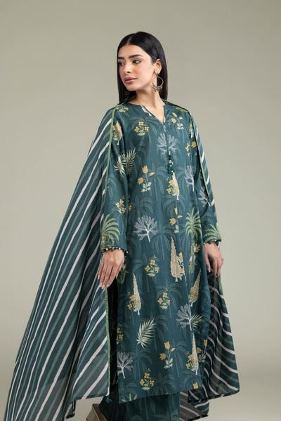 Printed | Cotton Dobby | Floral V-Neck Kurta | GBP 20.00