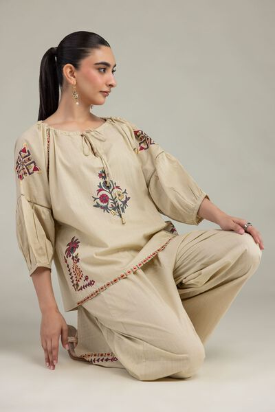 Embroidered | Textured Cotton | Floral Cotton Blouse | GBP 21.00