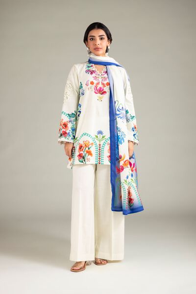 Printed  | Textured Cotton | Pants | GBP 15.00