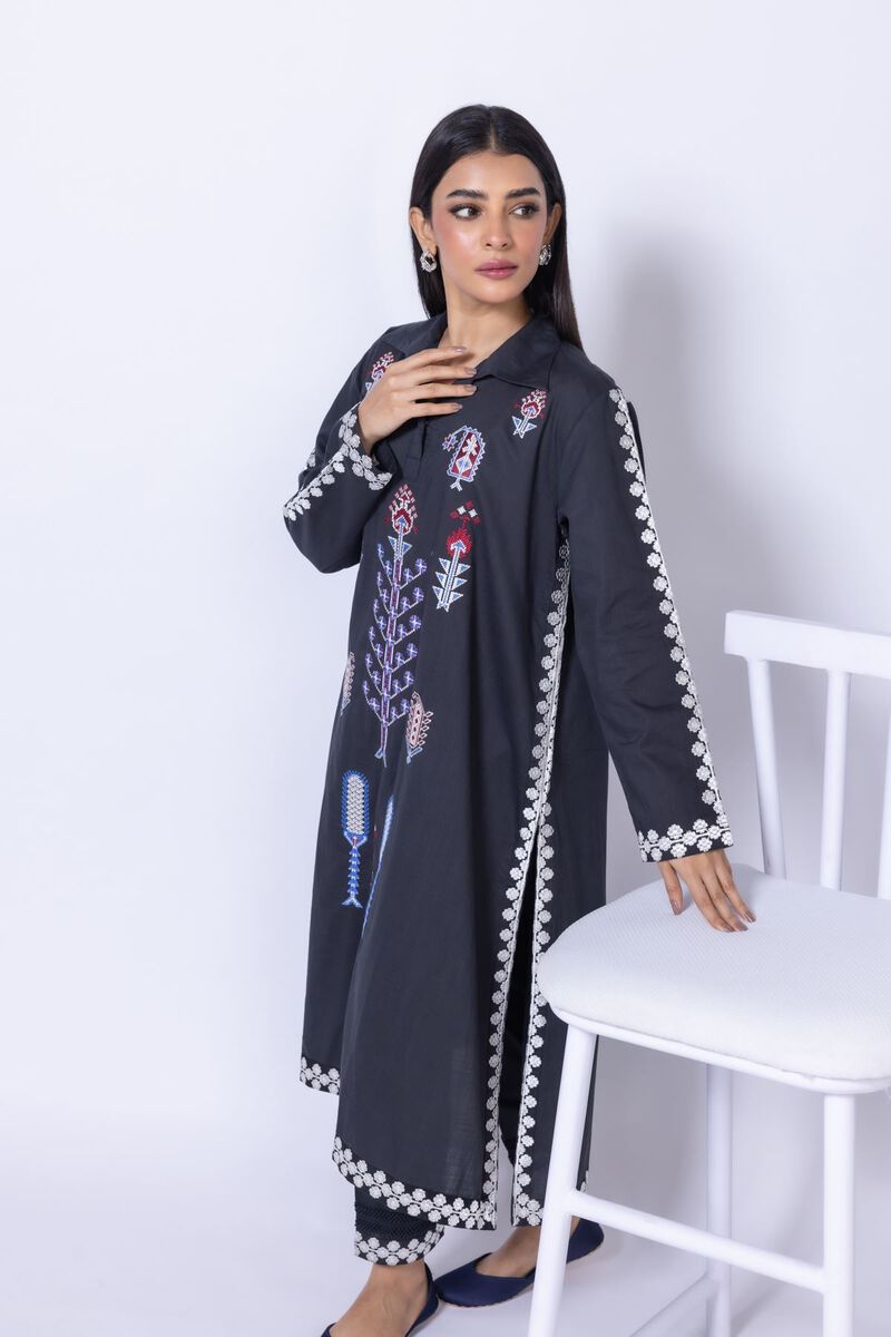 Embroidered | Crosshatch Poplin | Kurta | null