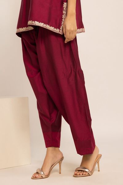 Shalwar | Embroidered, PINK, hi-res