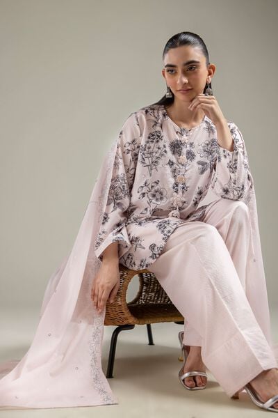 Embroidered | Cotton Dobby | Pink Cotton Kurta | GBP 12.50