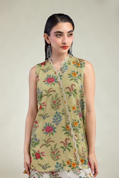 Embroidered | Raw Silk | Silk Sleeveless Kurta | GBP 35.00