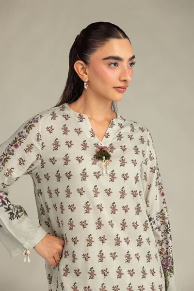 Printed | Raw Silk | Short Floral Kurta | GBP 35.00
