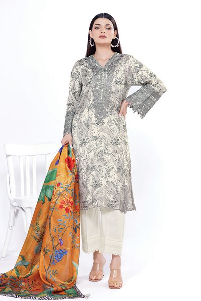 Embroidered | Cotton Satin | Tailored 3 Piece | GBP 37.50