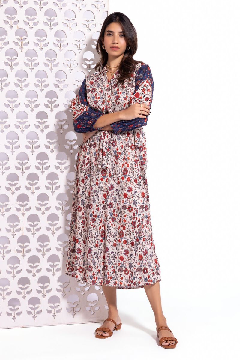 Printed | Ripple Crinkle | Maxi Dress | null