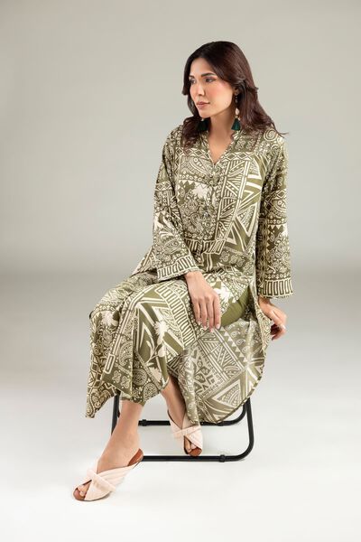 Printed | Viscose | Long V-Neck Kurta | GBP 25.00