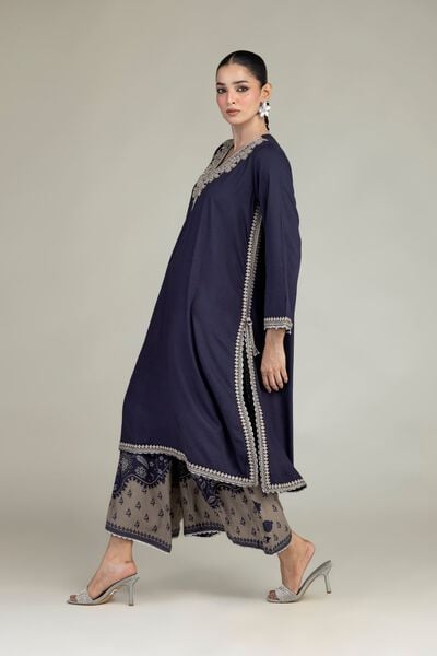 Embroidered | Raw Silk | Floral Silk Pants | GBP 25.00