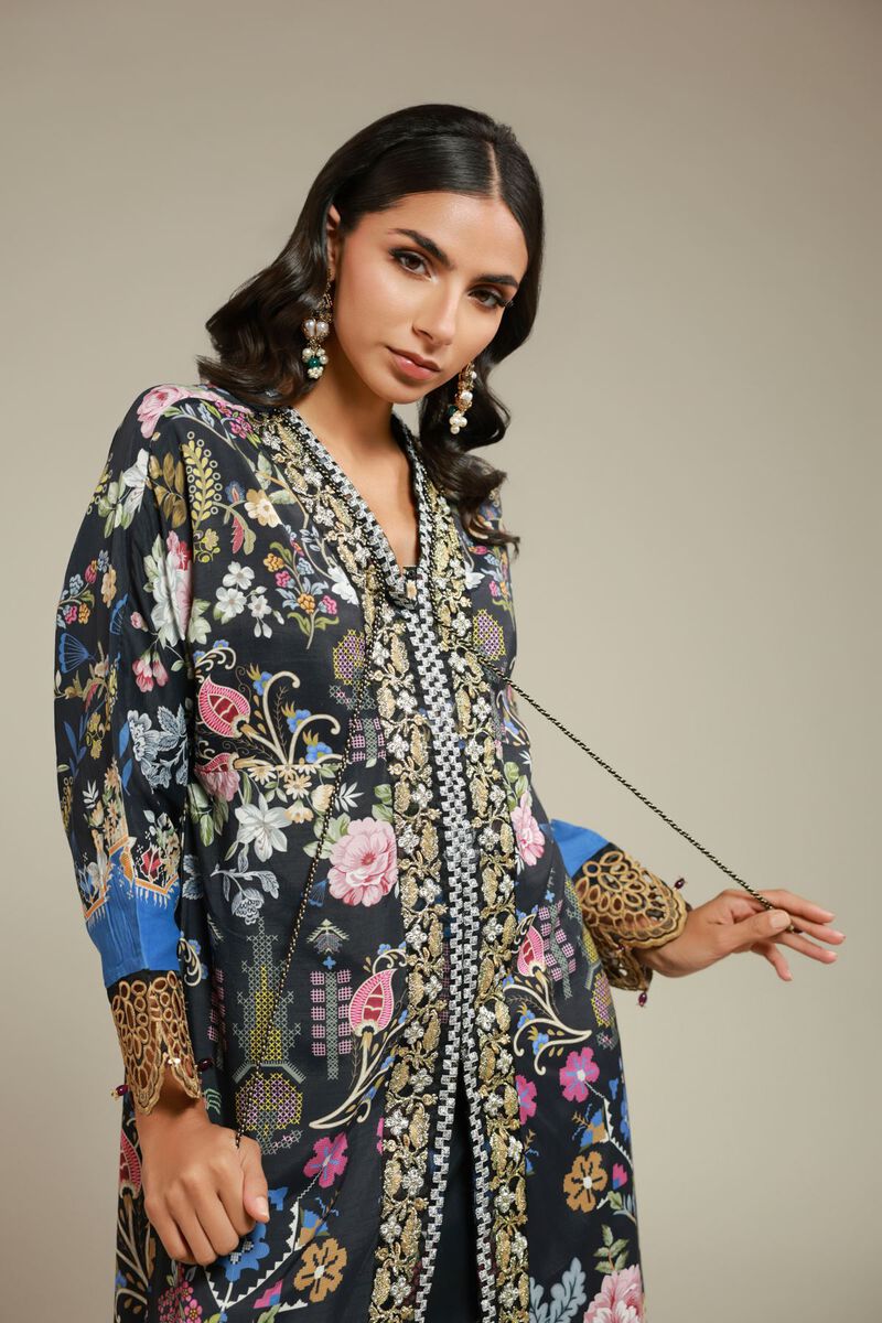 Embroidered | Raw Silk | 2 Piece Co-ord Set | Top and Bottom | null