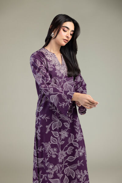 Embroidered | Cambric | Purple Cambric Kurta | GBP 35.00