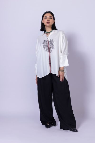 Embroidered | Viscose Crepe | Shirt | GBP 7.50