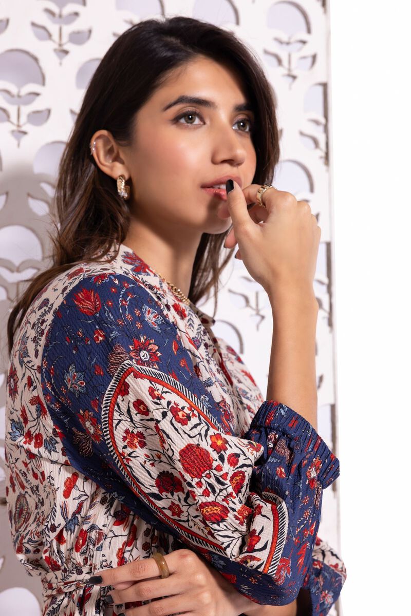 Printed | Ripple Crinkle | Maxi Dress | null