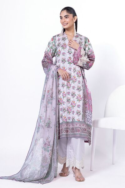 Embroidered | Cotton Satin | Tailored 3 Piece | GBP 40.00