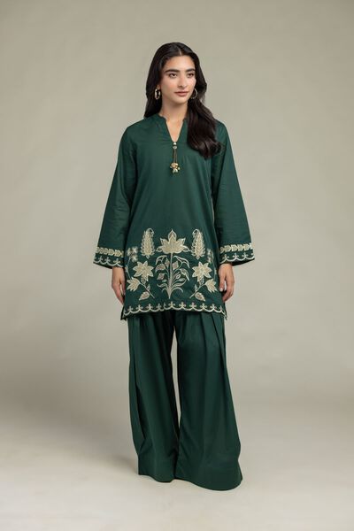 Cambric | Solid Green Shalwar | GBP 20.00
