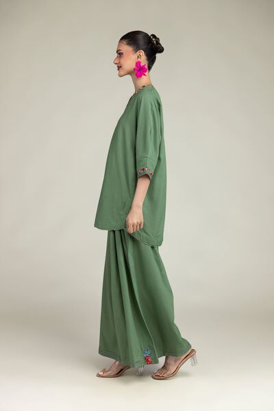 Embroidered | Raw Silk | Pants | GBP 25.00