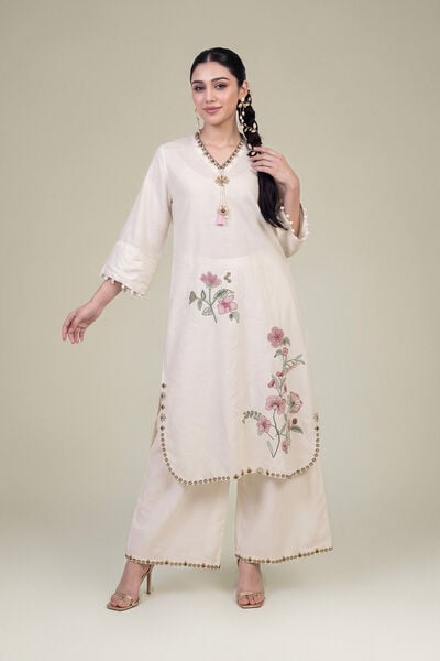 Embroidered | Raw Silk | Raw Silk Pants | GBP 30.00