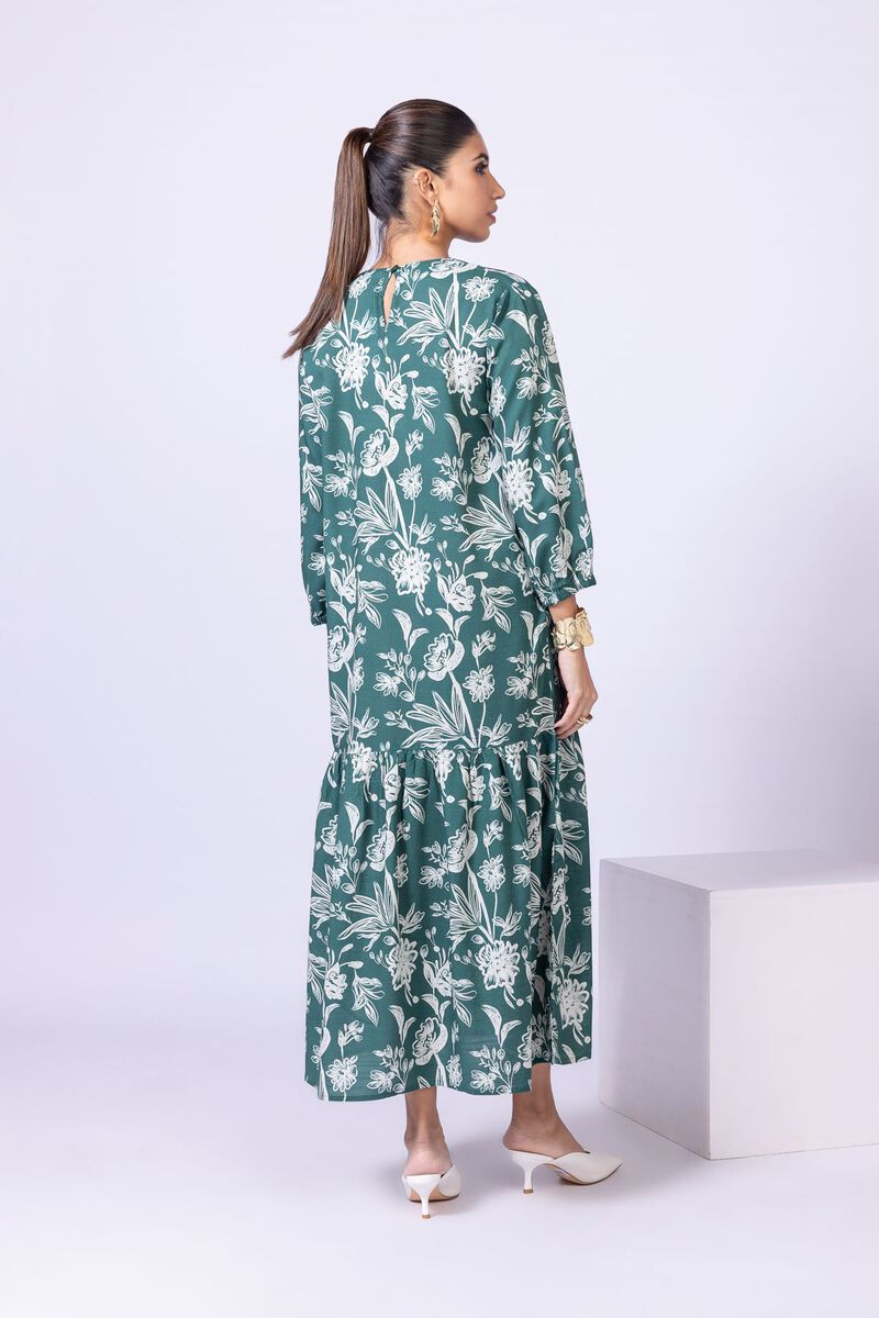 Printed | Dull Raw Silk | Maxi Dress | null