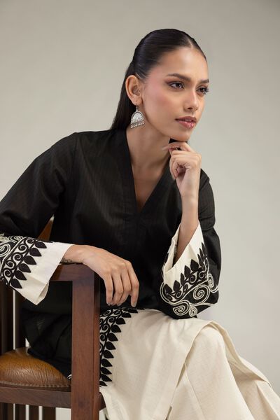 Embroidered | Cotton Dobby | Long Cotton Kurta | GBP 20.00