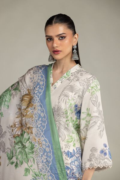 Embroidered | Polyester Silk | Floral Silk Dupatta  | GBP 20.00