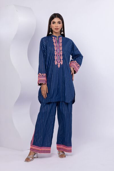 Embroidered | Lurex Stripes | Kurta | GBP 17.50