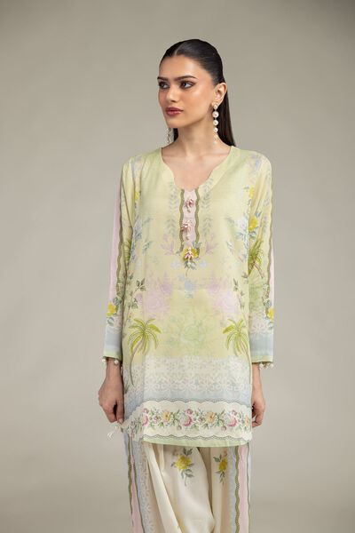 Embroidered | Raw Silk | Floral Silk Kurta | GBP 35.00