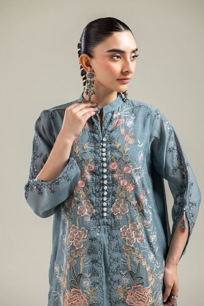 Paper Silk | Embroidered Silk Kurta | GBP 55.00
