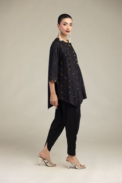 Embroidered | Raw Silk | Black Silk Shalwar | GBP 25.00