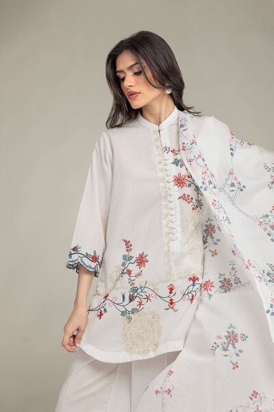 Embroidered | Cotton Net | Floral Cotton Dupatta | GBP 15.00