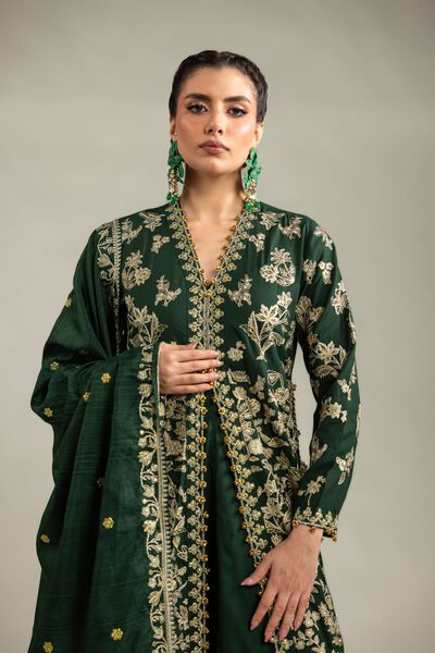 Embroidered | Raw Silk | 3-Piece Co-ord Set | GBP 155.00