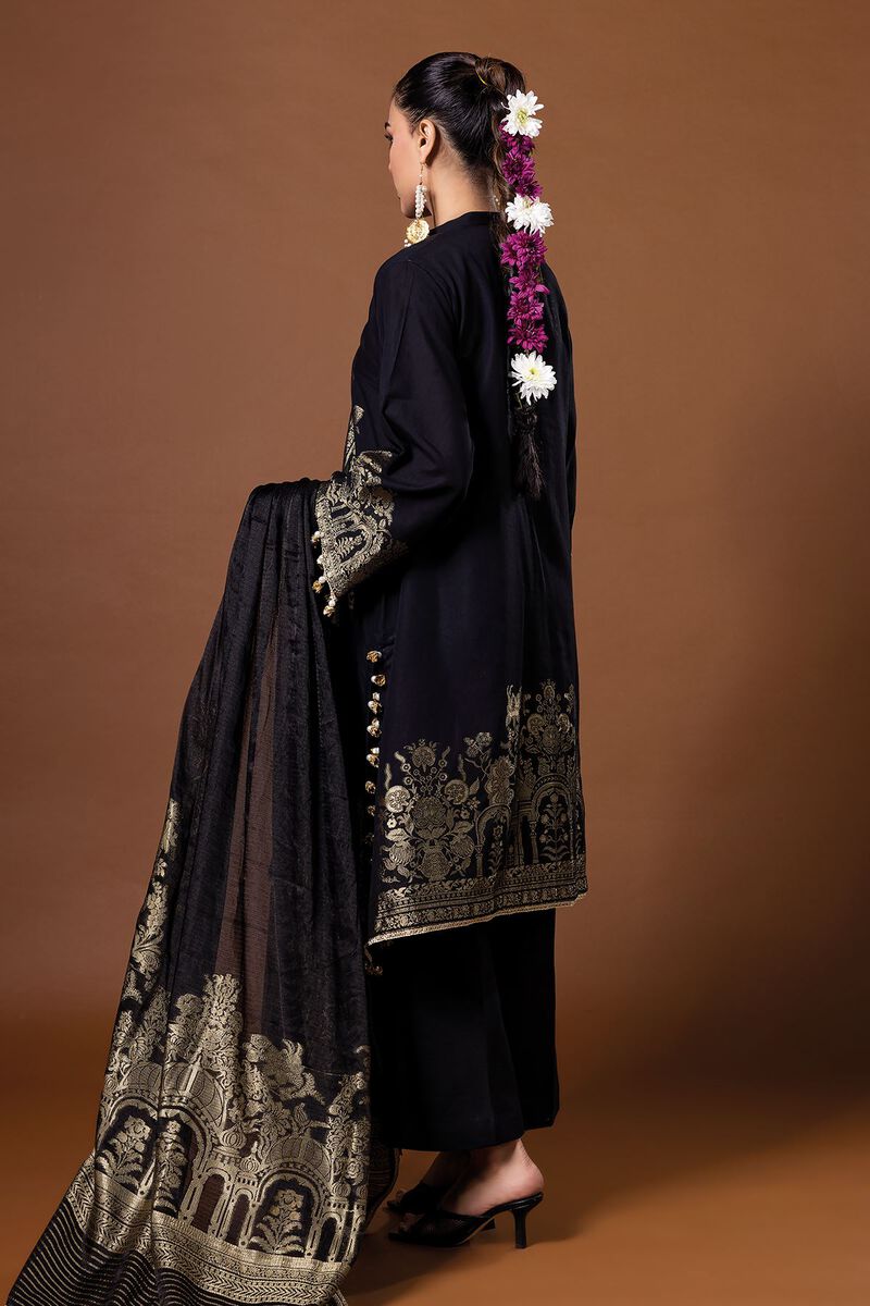 Dyed | Composed Polyester Brosha Jacquard | Fabrics 3 Piece | null