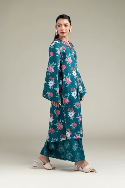 Printed | Cotton Dobby | Floral Teal Pants | GBP 25.00