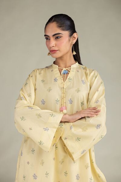 Printed | Cotton Viscose | Short Yellow Kurta | GBP 35.00