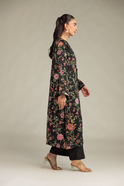 Printed | Raw Silk | Black Solid Pants | GBP 30.00