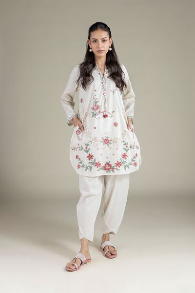 Embroidered | Textured Cambric | Solid Pants | GBP 15.00