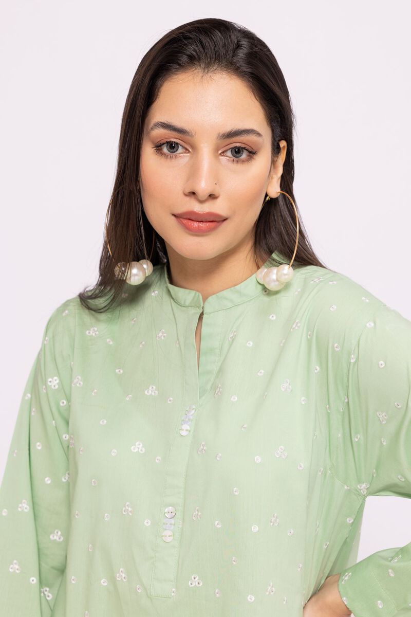 Kurta | Embroidered, GREEN, hi-res image number null