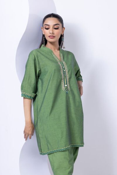 Embroidered | Chambray | Kurta | GBP 25.00