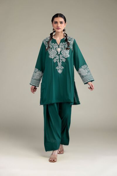 Dyed | Cambric | Green Solid Shalwar  | GBP 15.00