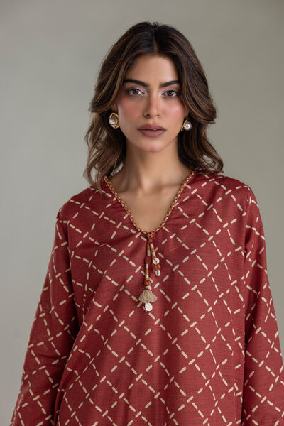 Printed | Light Khaddar | Longline Khaddar Kurta | GBP 30.00