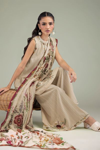 Embroidered | Textured Cotton | Floral Cotton Dupatta | GBP 25.00