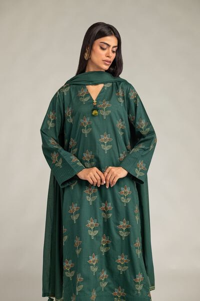 Embroidered | Cotton Dobby | Floral Longline Kurta | GBP 35.00