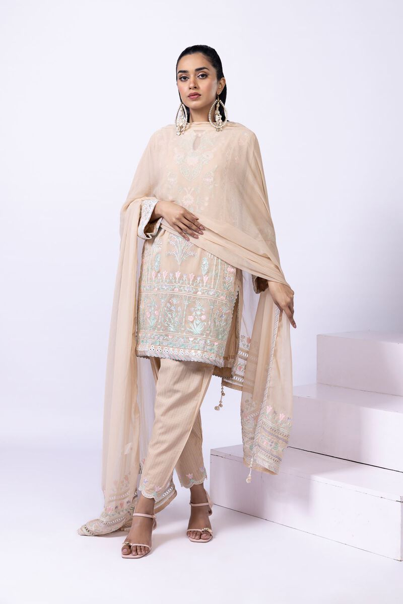 Embroidered | Polyester Crinkle Chiffon | Dupatta | GBP 25.00