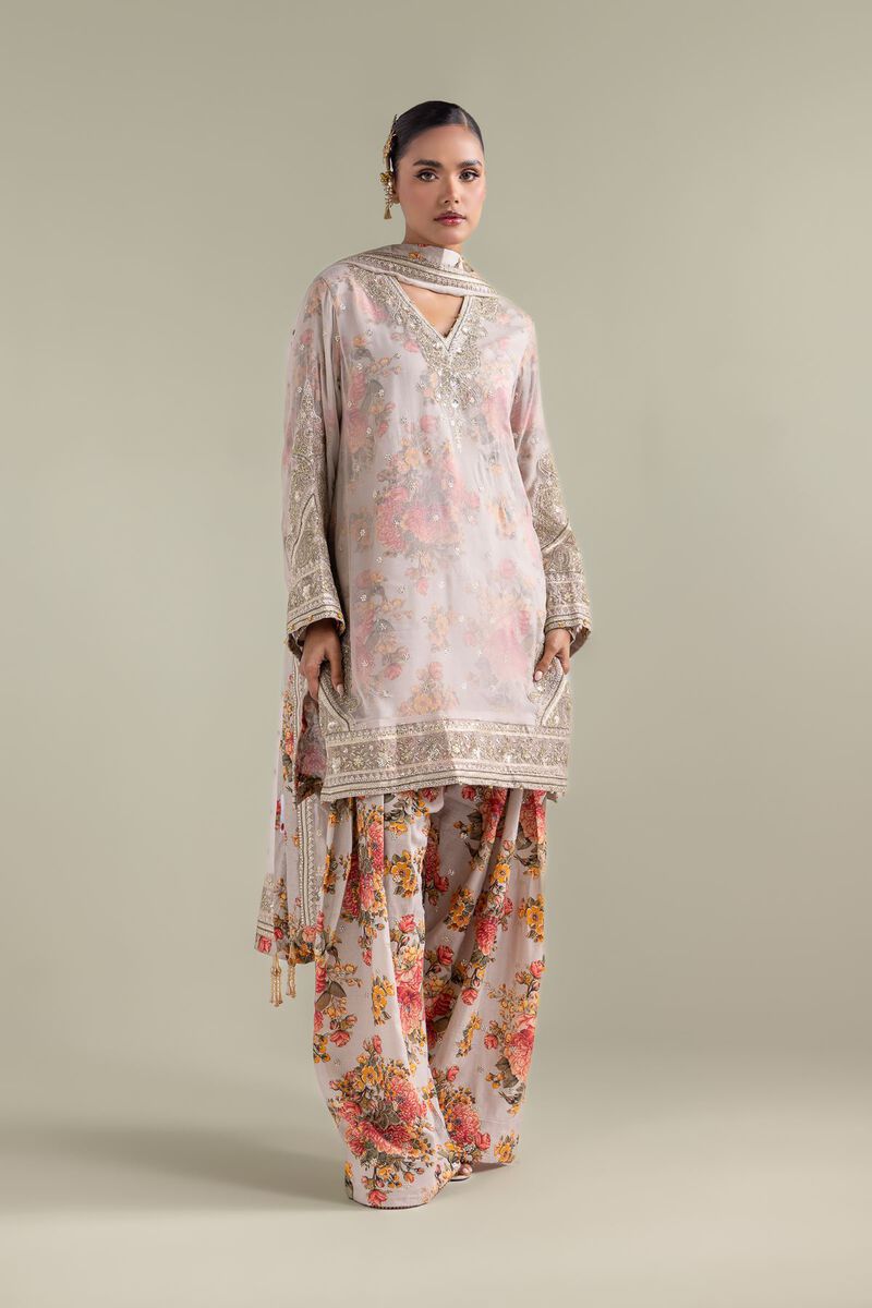 Embroidered | Chiffon | Floral Zari 3-piece | GBP 155.00