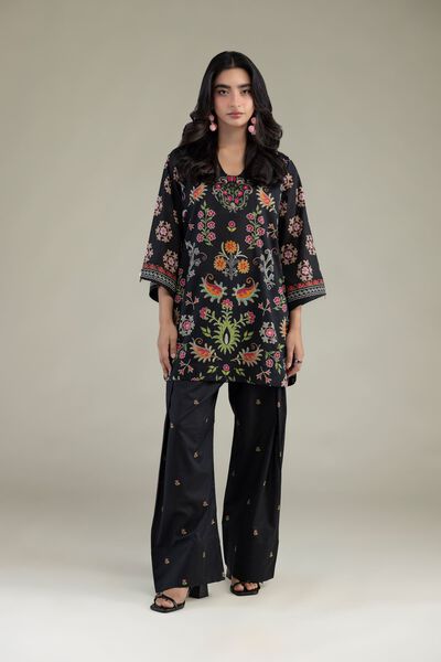 Printed | Cambric | Black Floral Shalwar | GBP 30.00