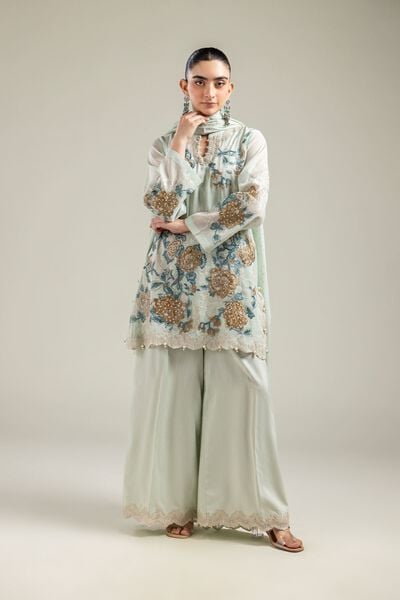 Raw Silk | Mint Solid Pants | GBP 35.00