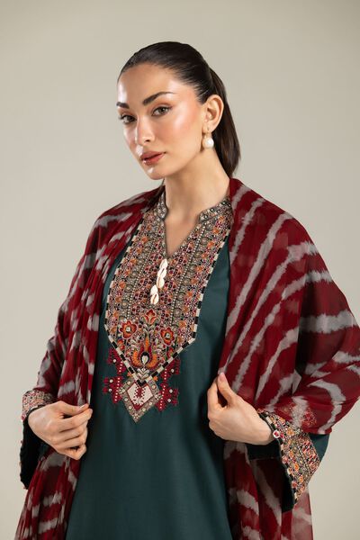 Embroidered | Chiffon | Red Dupatta | GBP 20.00