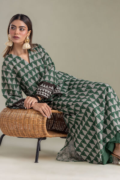 Printed | Light Khaddar | Longline Printed Kurta | GBP 30.00