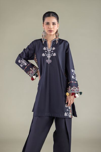 Embroidered | Cambric | Short V-Neck Kurta | GBP 15.00