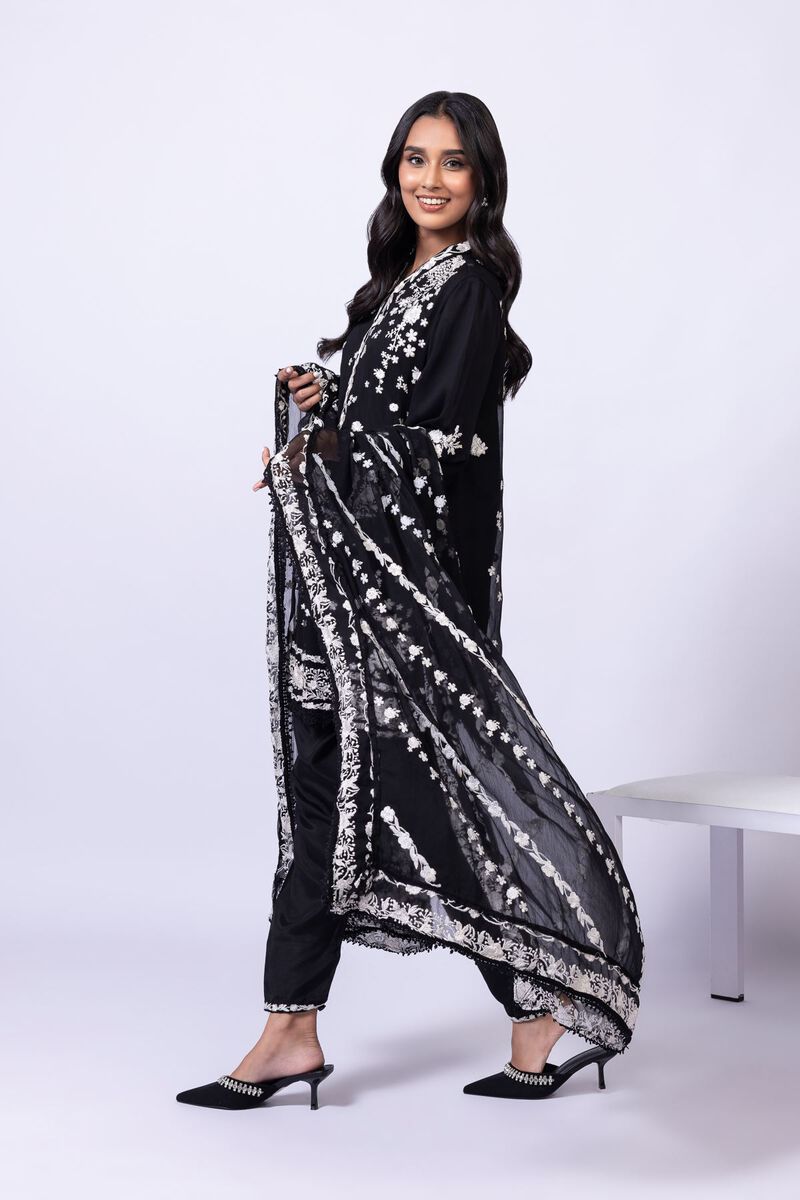 Embroidered | Polyester Crinkle Chiffon | Dupatta | null