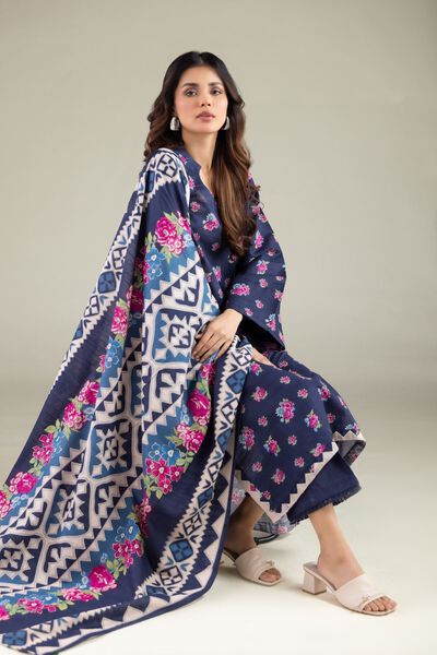 Embroidered | Textured Cotton | Floral Geometric Dupatta | GBP 15.00